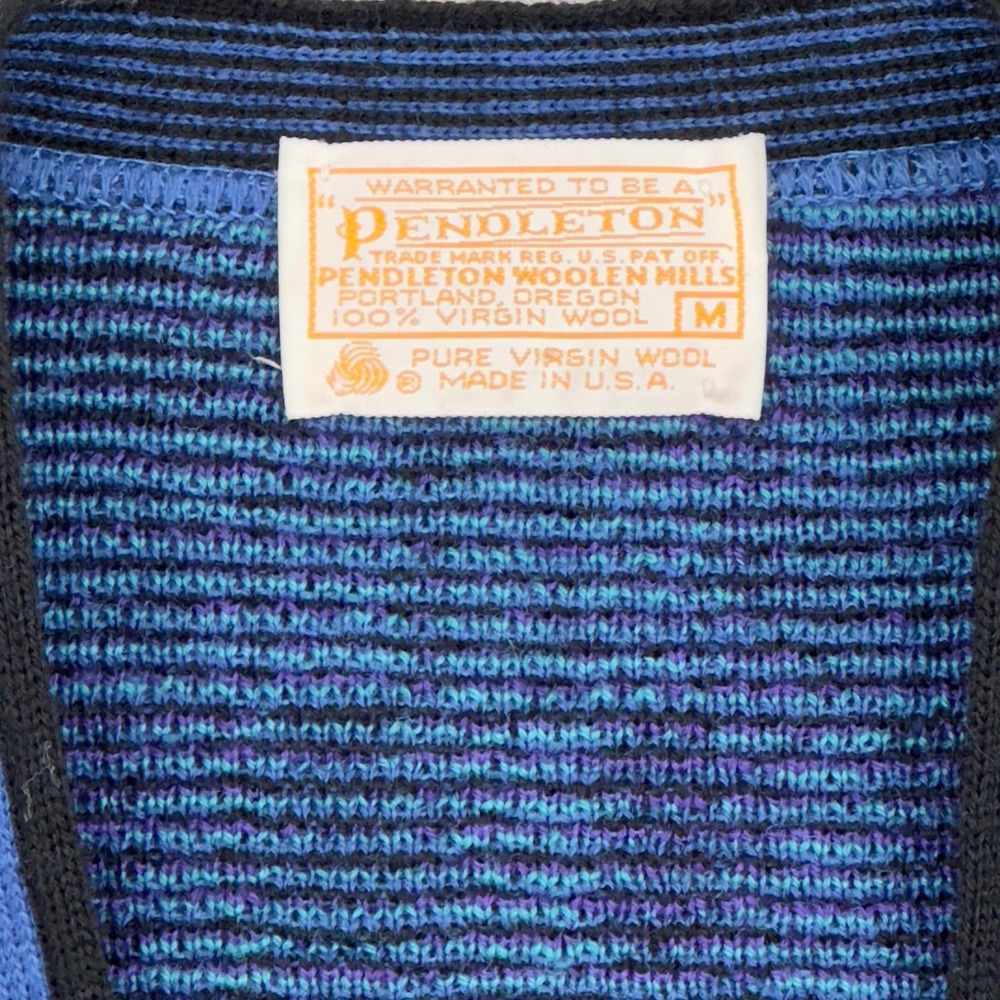 Pendleton Womens Wool Plaid Button Front Cardigan Sweater Blue Purple  Size M‎ - Picture 4 of 9